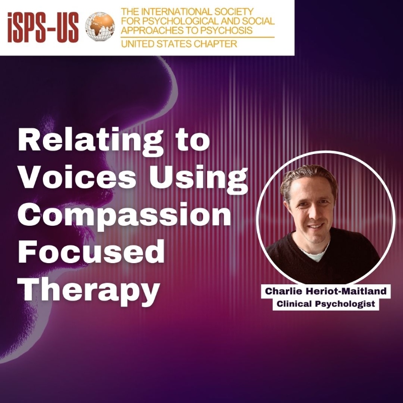 Product Description: Welcome to the ISPS-US webinar recordings store!At ISPS-US, we're dedicated to promoting psychological and social approaches to psychosis, transforming the mental health system. As a member, you gain exclusive benefits, including free access to all our webinars. Join our community of like-minded individuals bybecoming a memberand support our mission. Membership starts at just $6.67 per month and includes free access to our webinar store (log-in to see the discount.)</br></br>Not a member?Explore our insightful webinars with three-tiered pricing options. Your $10 purchase not only grants you valuable knowledge but also contributes to driving positive change in mental health care. Choose the $20 option to pay it forward, providing free access to low-income individuals. We do not turn away anyone for lack of funds, email contact@isps-us.org for access. Your contributions enable us to provide educational resources and foster a compassionate and transformative mental health system. Join us on this transformative journey!</br></br>Webinar Description</br>This webinar will outline the CFT psychoeducation of how evolution has set humans up with a tricky brain that has a natural threat bias that can incline towards dissociating, problematic attention, and over-estimating threat, using ‘better safe than sorry’ algorithms. It will guide participants through the CFT formulation of voice-hearing, which focuses on their (protective) function for people, particularly in the context of interpersonal threat and trauma. Building on these de-shaming foundations in psychoeducation and formulation, participants will learn how to support people in developing a ‘compassionate self’ identity and how to switch into compassionate mind states that organize multiple physiological processes differently to that of threat states. Participants will learn techniques that support people in applying compassionate competencies to achieve therapeutic change, with illustrative examples of interventions such as parts work, voice-dialoguing, imagery, letter-writing, and interventions that use role play, chair work embodiment and acting techniques.</br></br>About the presenter(s)</br></br>Dr Charlie Heriot-Maitland is a clinical psychologist, researcher and trainer at Balanced Minds (www.balancedminds.com). He recently spent five years researching the application of CFT for people in NHS services who are experiencing distress in relation to psychosis (as an MRC Research Fellow at King’s College London and University of Glasgow, 2014-2019). He provides CFT therapy, supervision, consultation, and training, run over a hundred various compassion training workshops both nationally and internationally, and has co-authored (with Eleanor Longden) a new self-help book for voice-hearers called Relating to Voices using CFT (www.relatingtovoices.com).</br></br>Sample: YouTube</br> Relating to Voices - Compassion Focused Therapy
