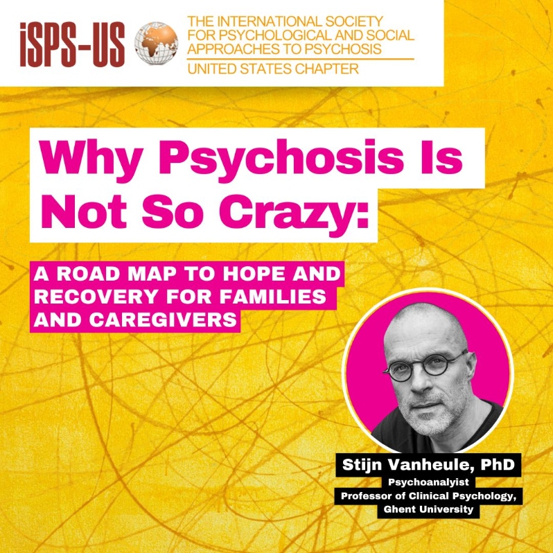 Product Description: Welcome to the ISPS-US webinar recordings store!At ISPS-US, we're dedicated to promoting psychological and social approaches to psychosis, transforming the mental health system. As a member, you gain exclusive benefits, including free access to all our webinars. Join our community of like-minded individuals bybecoming a memberand support our mission. Membership starts at just $6.67 per month and includes free access to our webinar store (log-in to see the discount.)</br></br>Not a member?Explore our insightful webinars with three-tiered pricing options. Your $10 purchase not only grants you valuable knowledge but also contributes to driving positive change in mental health care. Choose the $20 option to pay it forward, providing free access to low-income individuals.Join us on this transformative journey!</br></br>Webinar Description:In this webinar, Professor Stijn Vanheule will talk about his new book Why Psychosis Is Not So Crazy: A Road Map to Hope and Recovery for Families and Caregivers (Other Press, 2024). Starting from the observation that, in contemporary mental health care, psychotic experiences are mainly seen as a sign of mental illness that needs to be managed, he advocates that such a viewpoint is limited because it neglects the psychological meaning these experiences entail. Drawing from his psychoanalytic background, Vanheule will present a model in which psychosis is linked to language use and the existential challenges we are all confronted with. In his view, psychotic outbreaks occur when common patterns of making sense of reality fail, raising the question of which events triggered the crisis. Mental health care should help people recover from such confrontations. Adequate therapy and other modes of creative expression can help tackle these challenges in alternative ways.</br></br>Presenter Bio: Stijn Vanheule, PhD, is a professor of clinical psychology and psychoanalysis at Ghent University (Belgium), where he chairs the Department of Psychoanalysis. He has published extensively on psychosis and other mental health-related topics, as well as Lacanian psychoanalysis. He is also a practicing psychoanalyst in Belgium.</br> Why Psychosis is Not So Crazy - Dr Vanheule